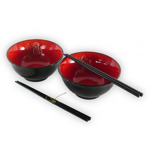 soldes sur bols chinois rouges