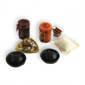 jardin japonais zen : bougies, encens